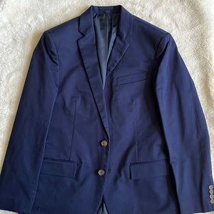 New JCrew Men’s Navy Blazer 38 short. 2 Button, double back vent.